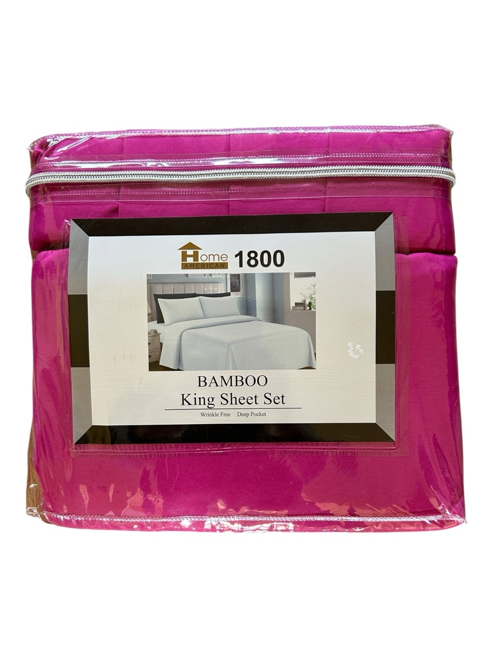 NEW Home American 1800 Series 6 Piece Bamboo King Sheet Set - Fuchsia Pink